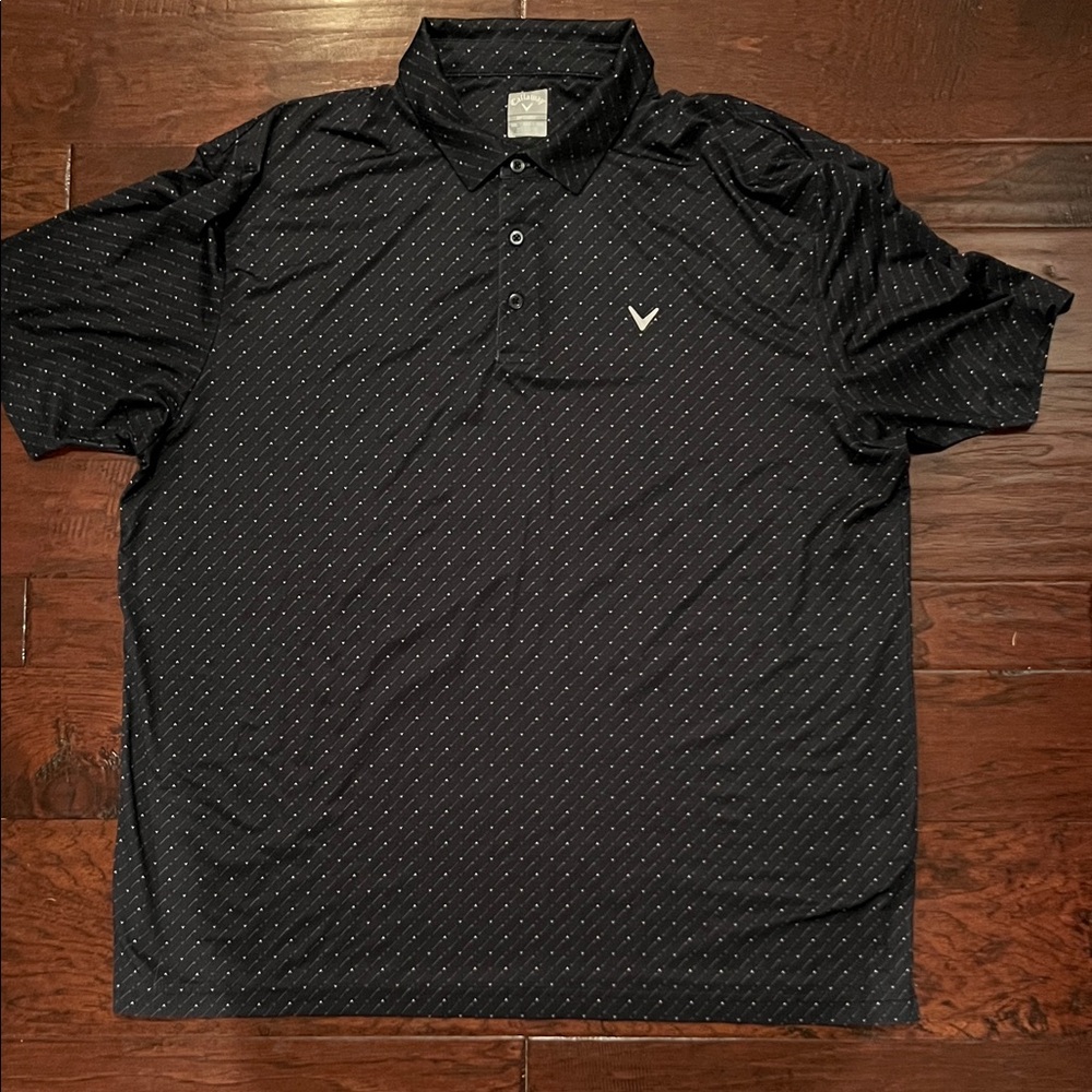 Callaway Black Polo Shirt with Subtle Pattern
